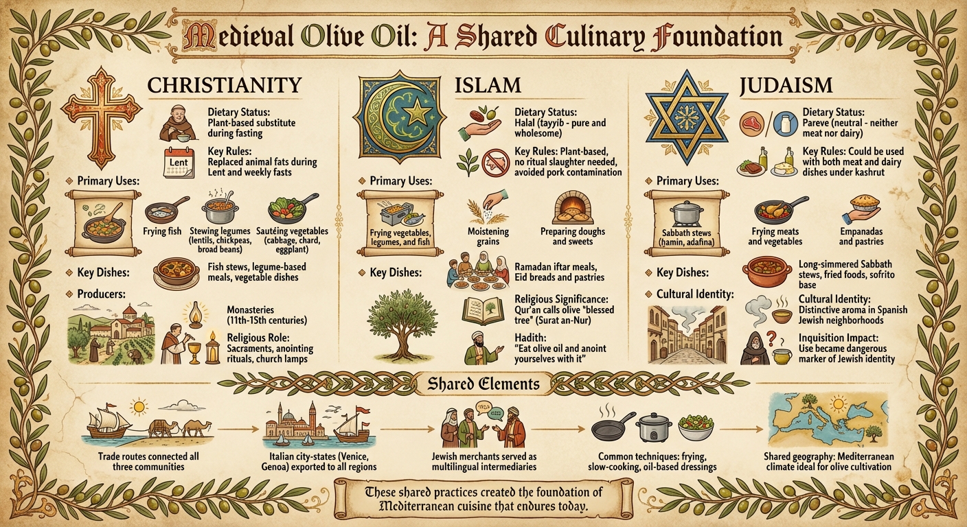 Medieval Olive Oil Use Across Christianity, Islam, and Judaism