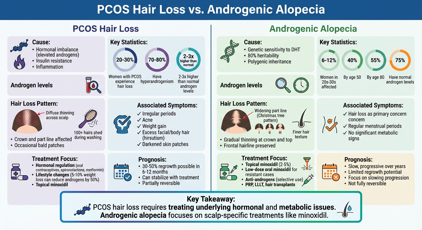 PCOS Hair Loss vs Androgenic Alopecia Comparison Chart