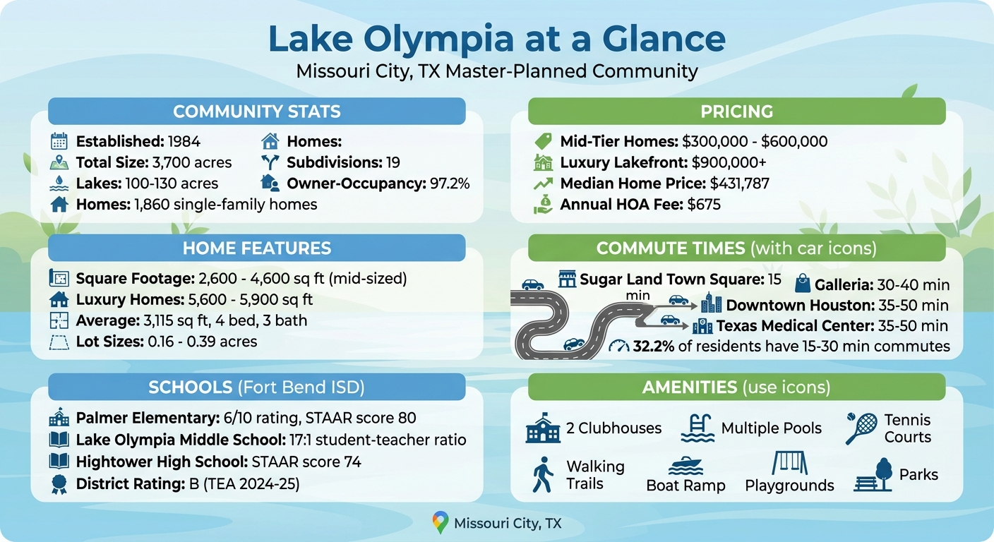 Lake Olympia Community Overview: Pricing, Commute Times, and Key Statistics