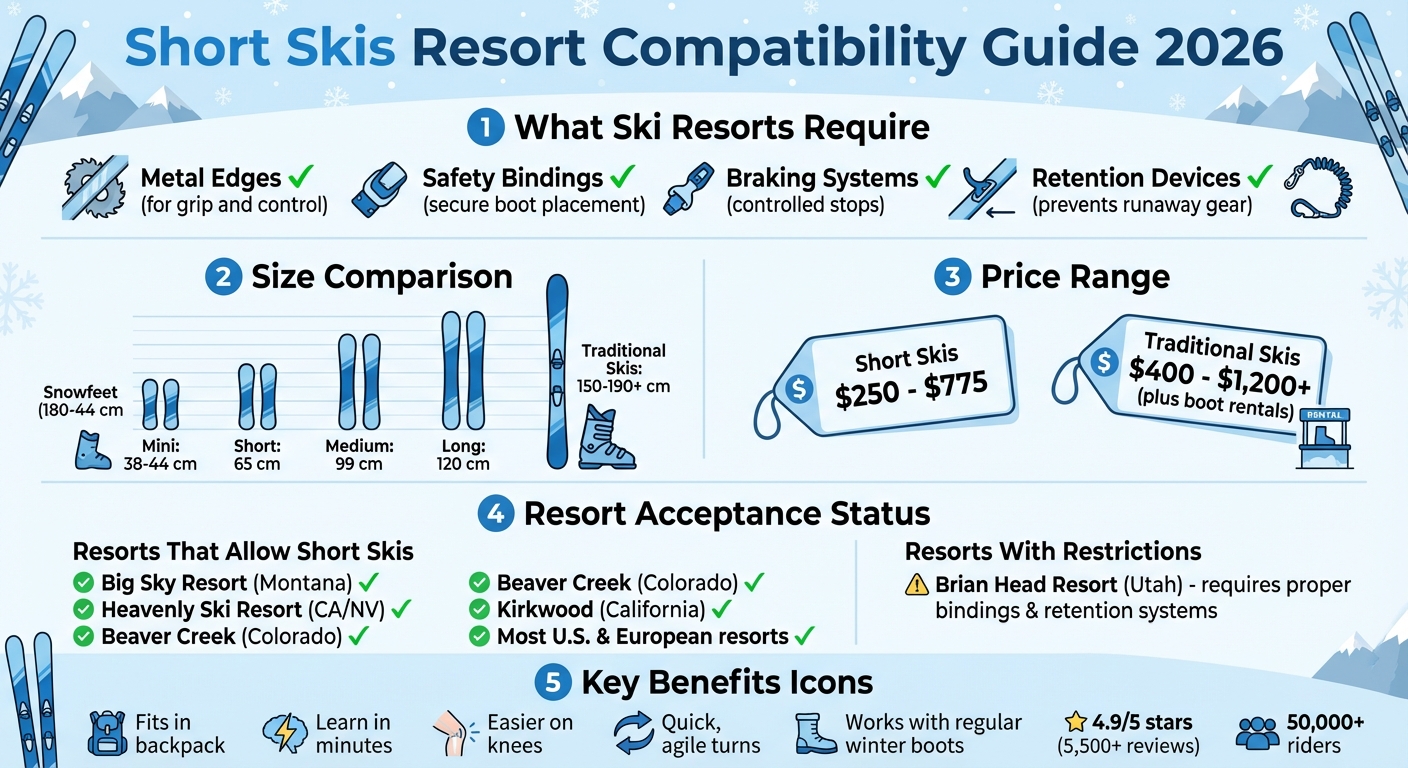 短滑雪板與傳統滑雪板：2026年裝備比較與滑雪場要求