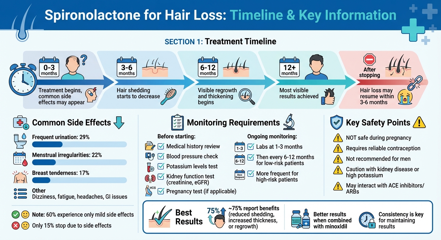 Spironolactone Hair Loss Treatment Timeline and Side Effects