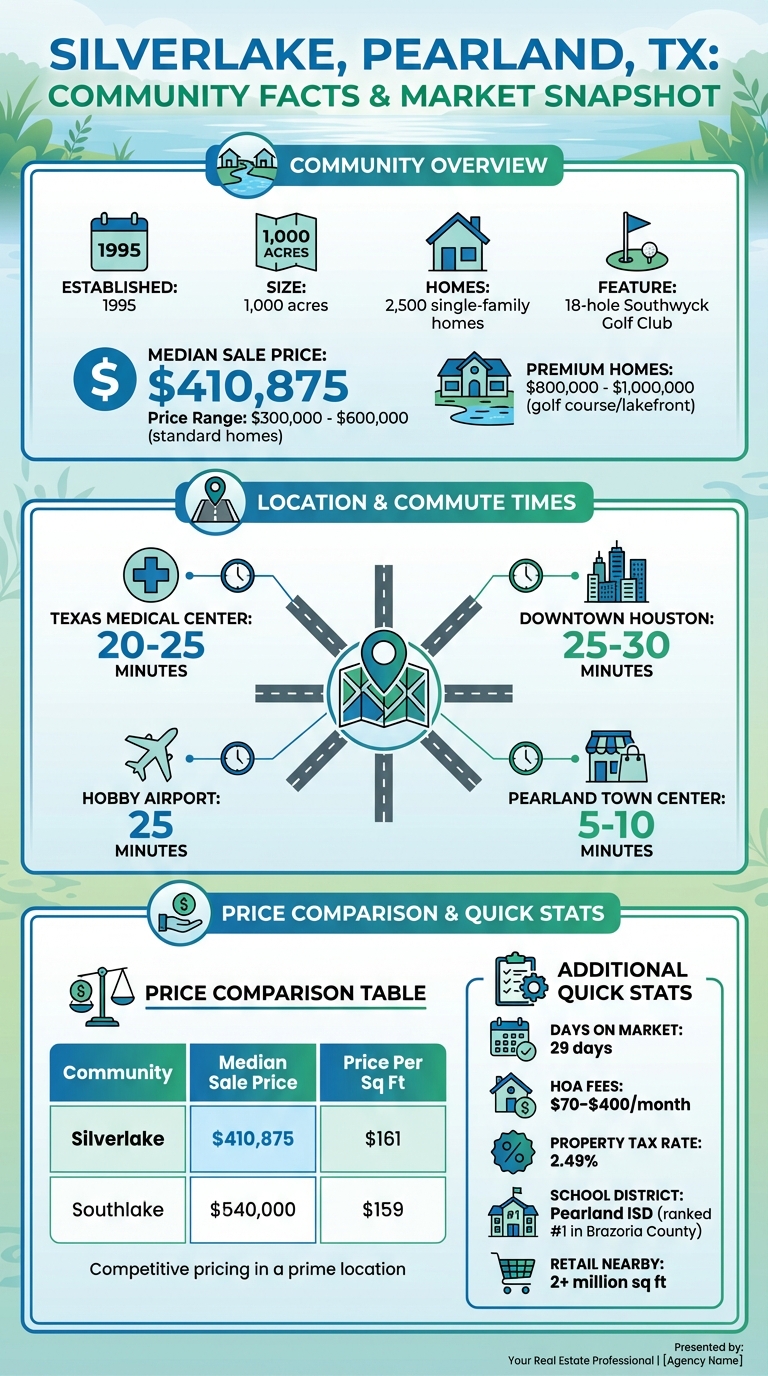 Silverlake Pearland TX Community Quick Facts and Price Comparison