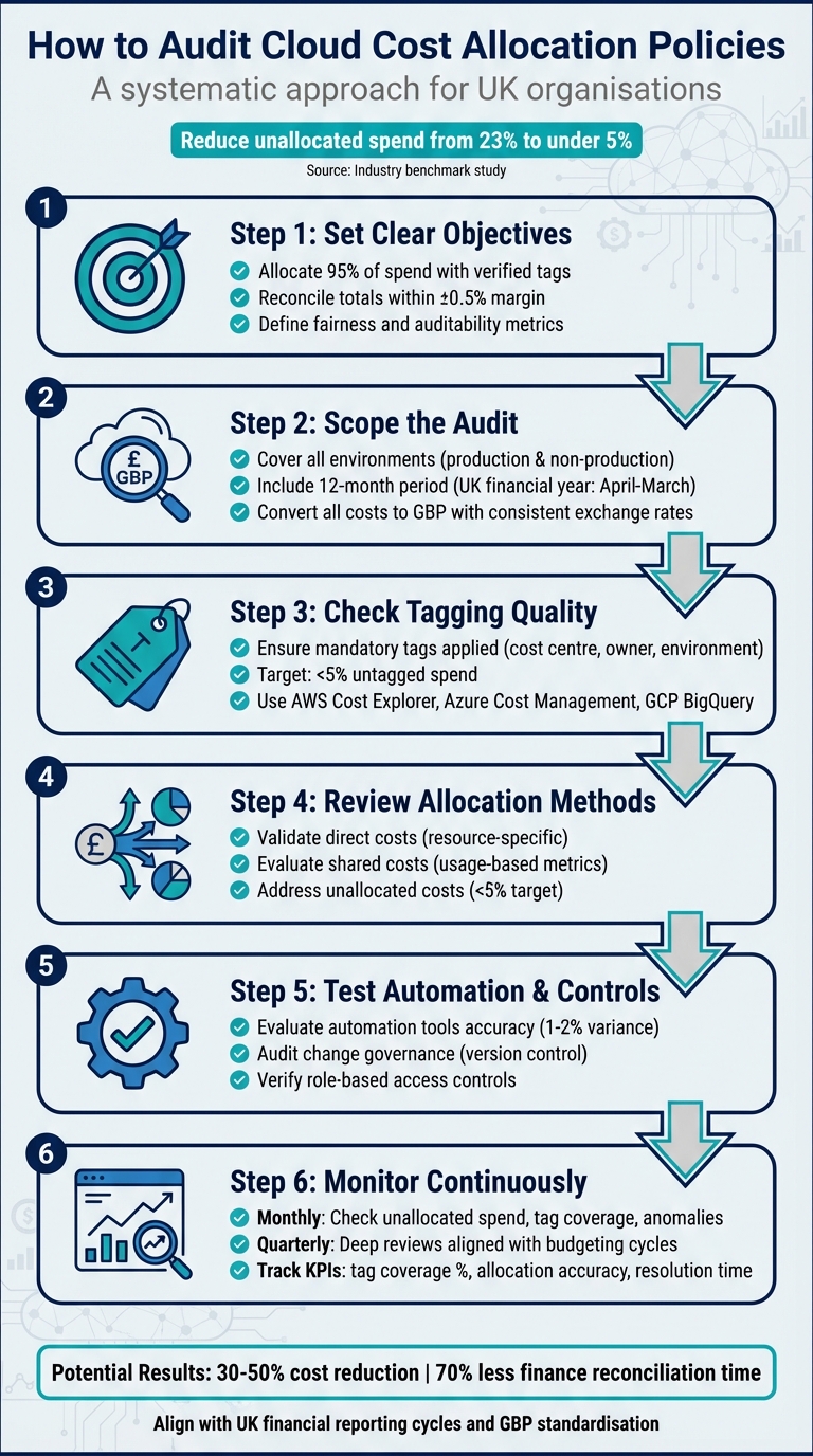 6-Step Cloud Cost Allocation Audit Framework for UK Organisations