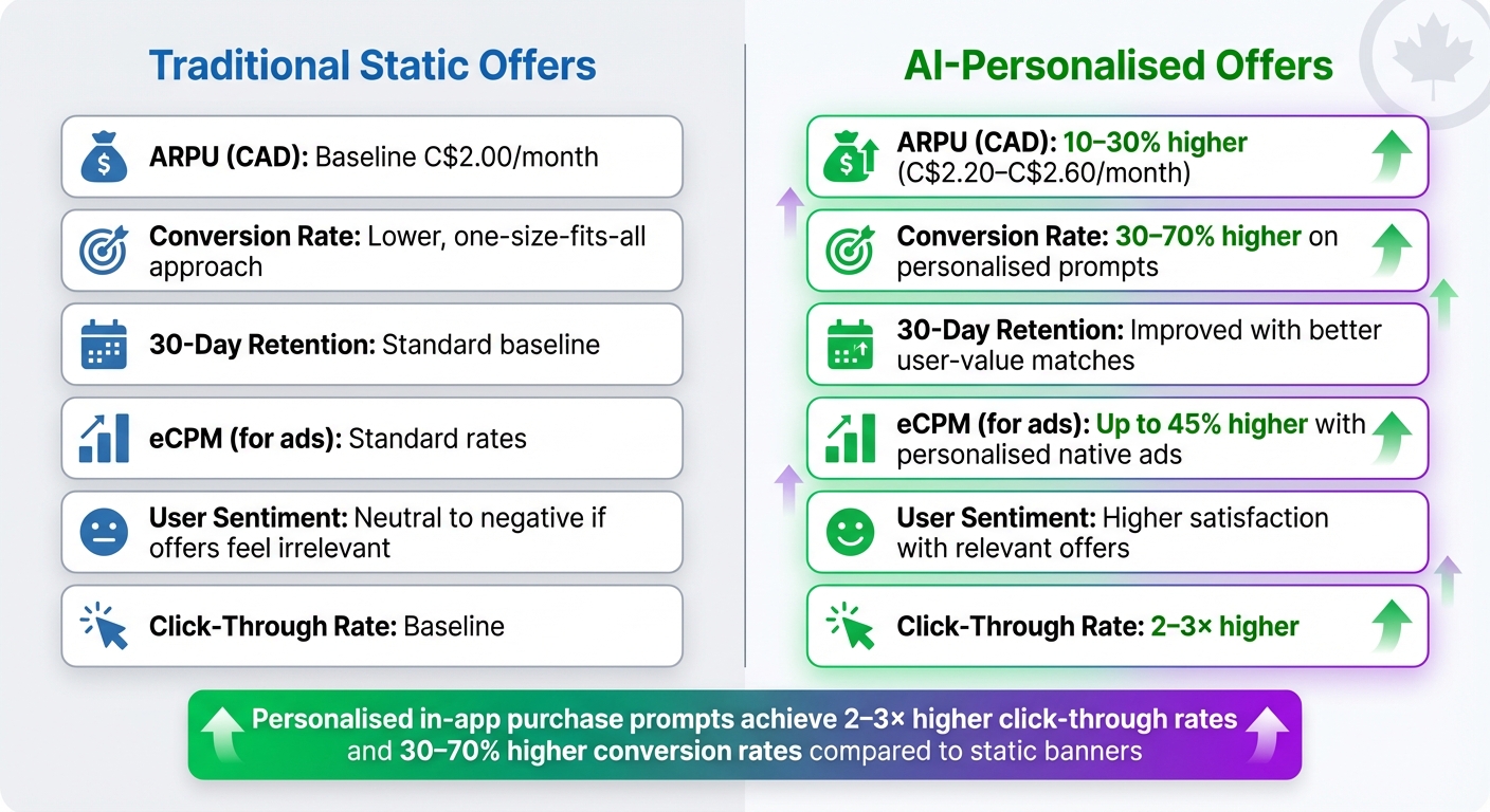 Traditional vs AI-Personalized App Monetization: Performance Metrics Comparison