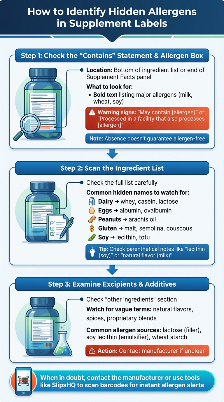 3-Step Process to Identify Hidden Allergens in Supplement Labels