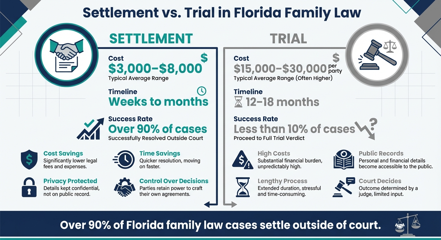 Family Law Settlement vs Trial: Cost and Time Comparison in Florida
