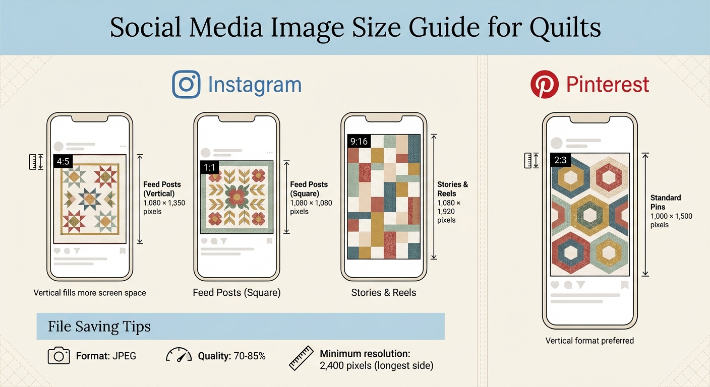 Social Media Image Size Guide for Quilt Photography