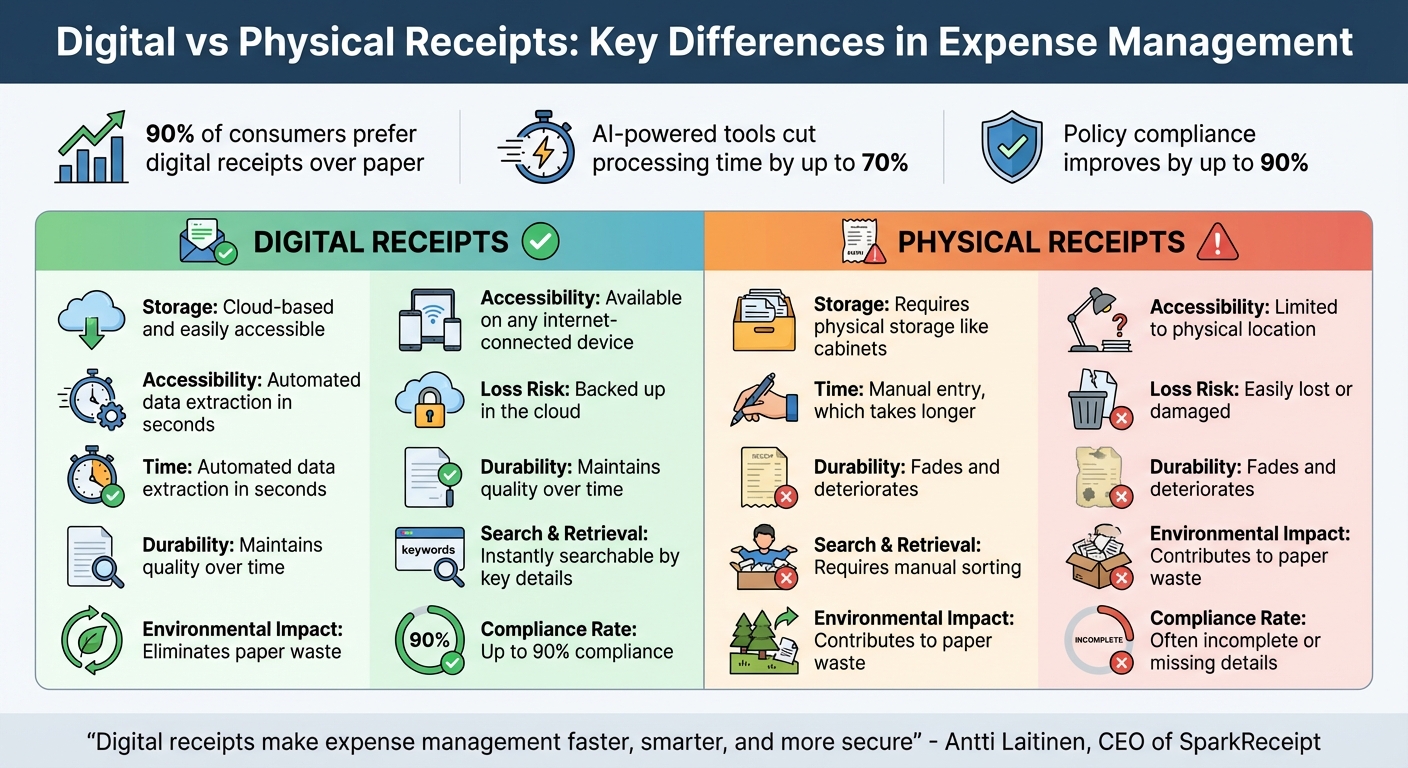 Digital vs Physical Receipts: Key Differences in Expense Management
