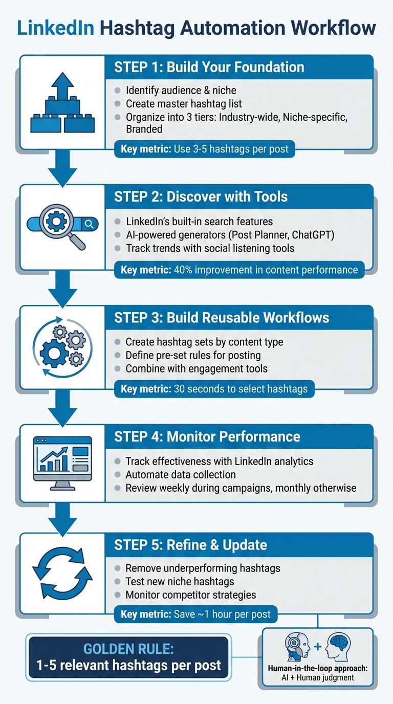 LinkedIn Hashtag Automation Workflow: 5-Step Process