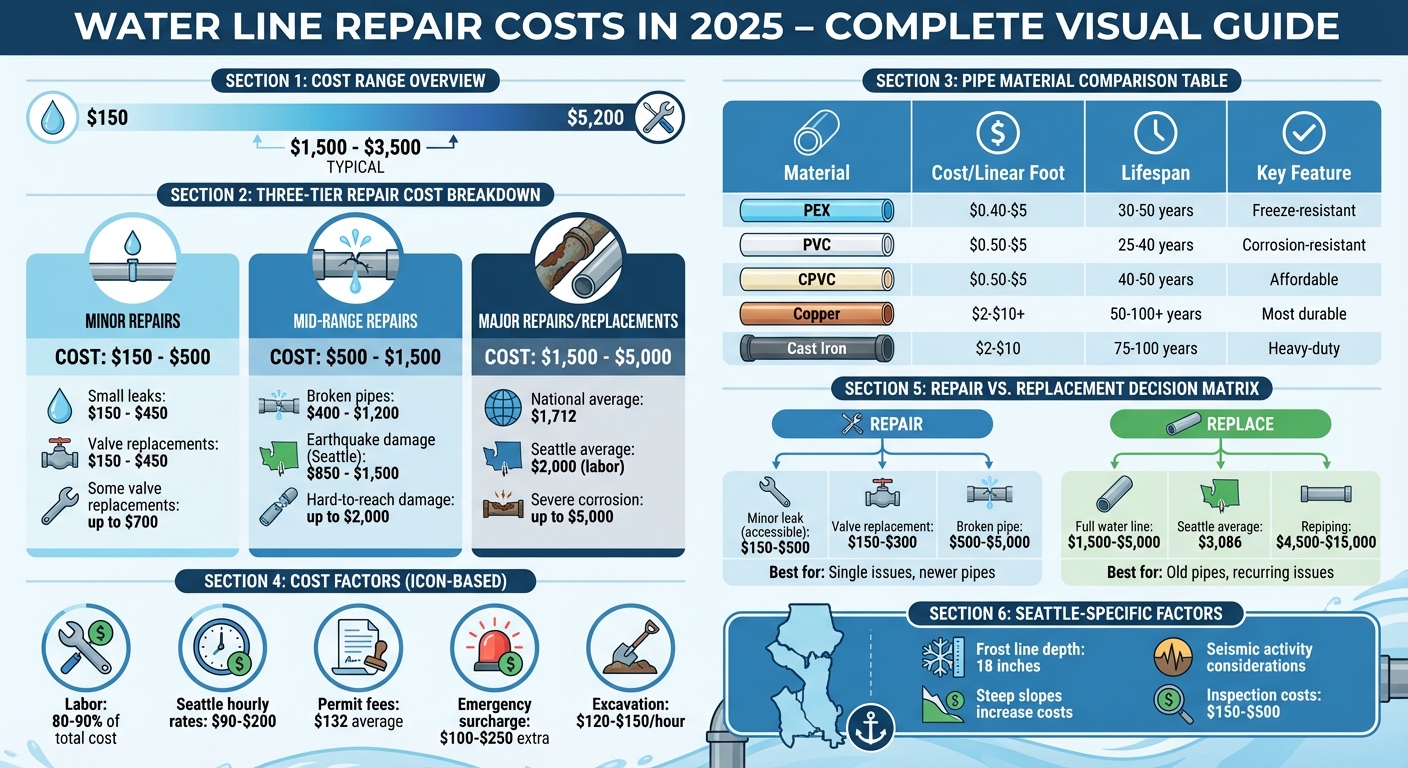 Water Line Repair Costs 2025: Complete Price Breakdown by Repair Type