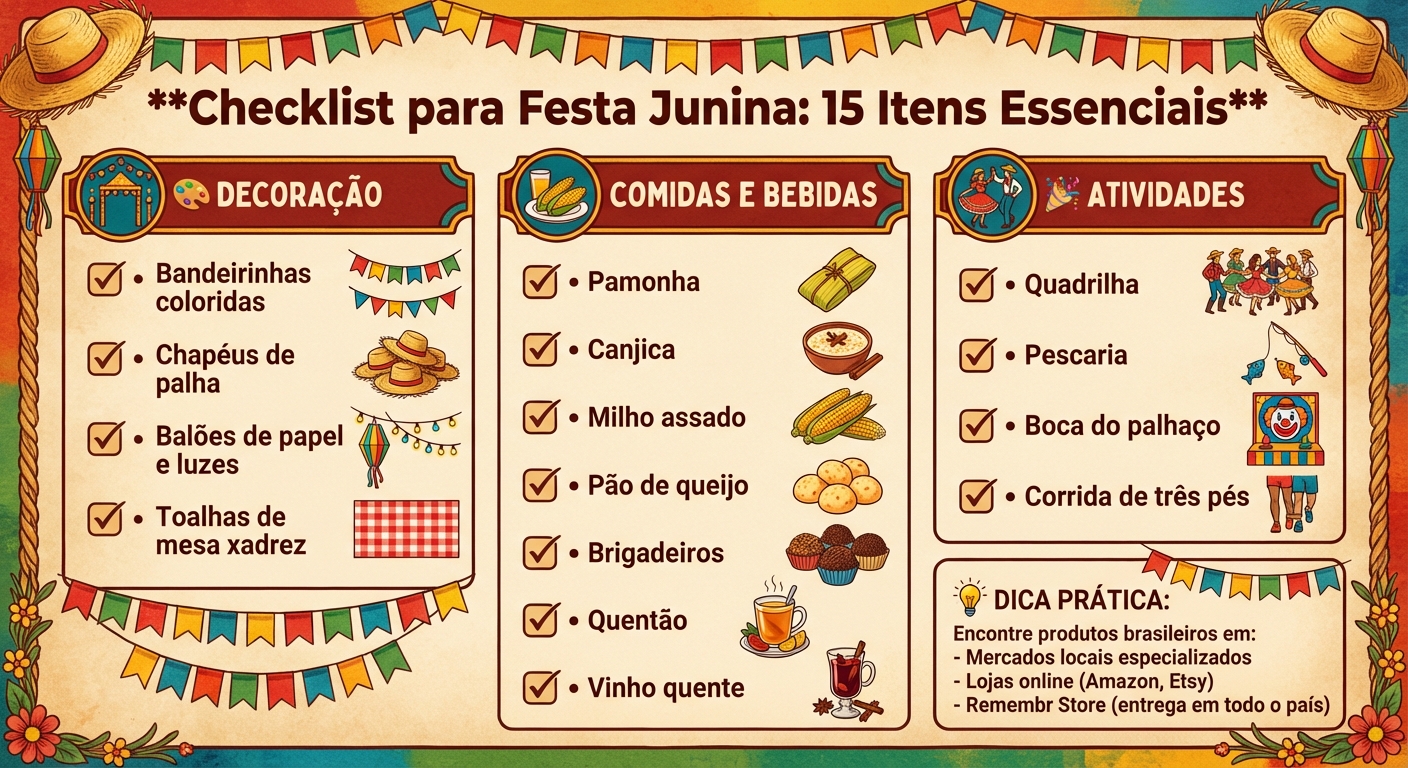 Checklist Completo para Festa Junina: 15 Itens Essenciais