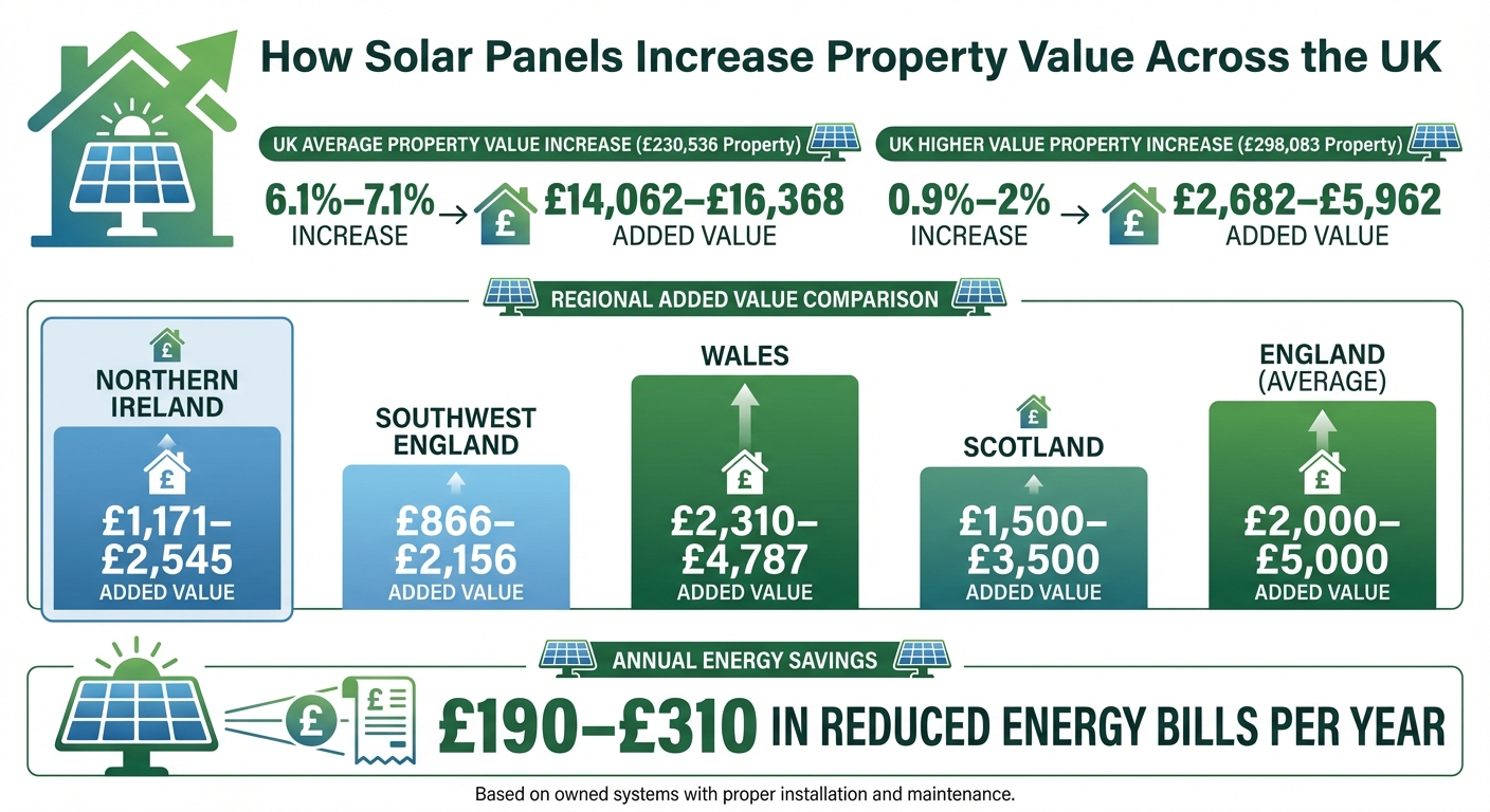 Solar Panel Property Value Increase by UK Region