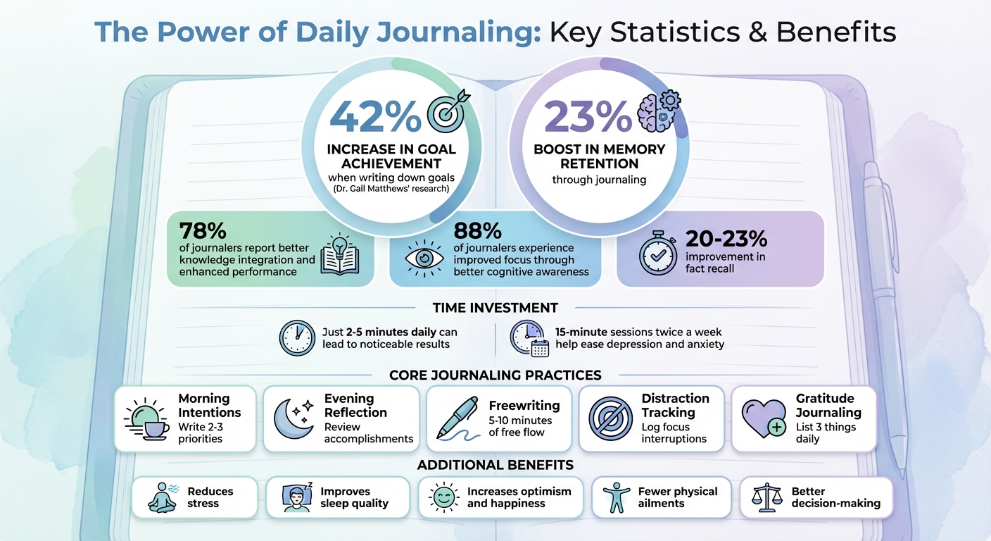 Daily Journaling Benefits and Statistics for Focus and Productivity