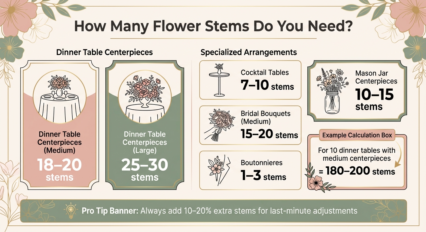 Flower Stem Count Guide for Event Arrangements