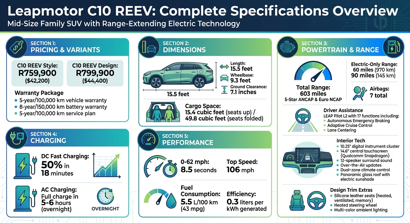 Leapmotor C10 REEV Key Specifications and Features Comparison