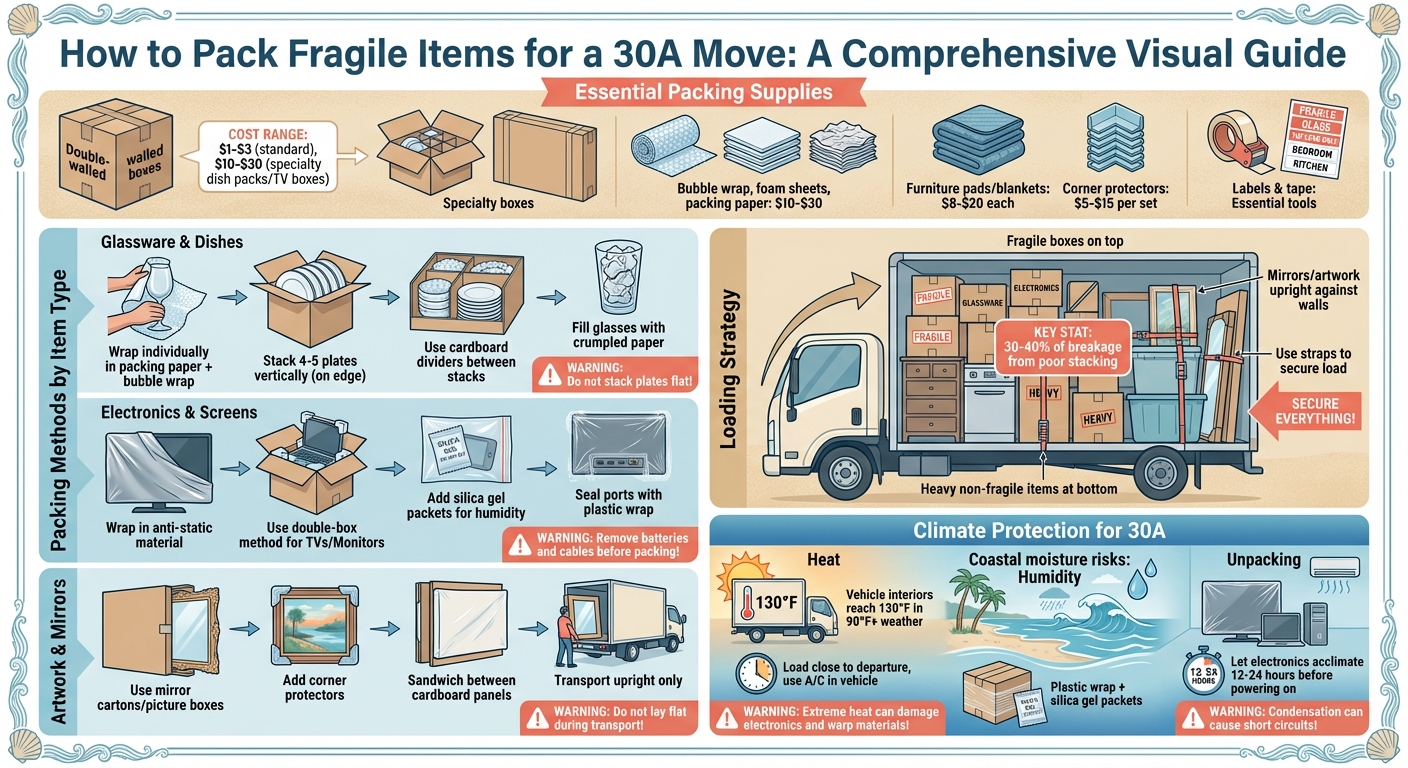 Complete Packing Guide for Fragile Items During 30A Move