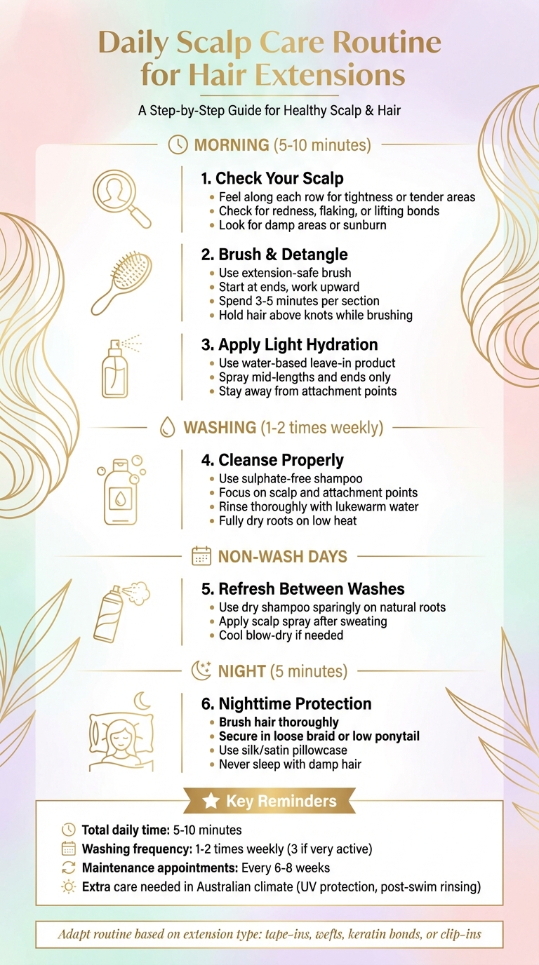 Daily Scalp Care Routine for Hair Extensions Step-by-Step Guide