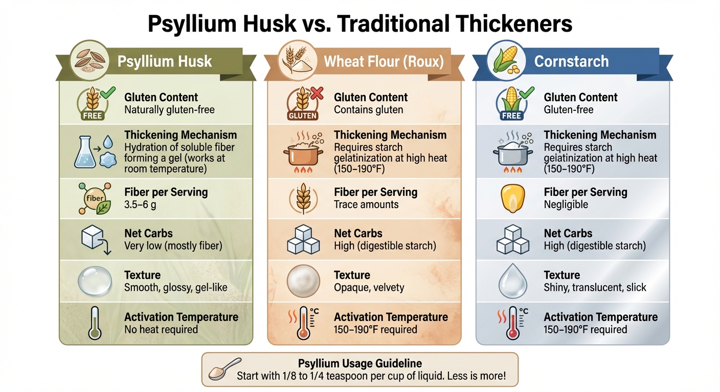 Psyllium Husk vs Traditional Thickeners Comparison Chart