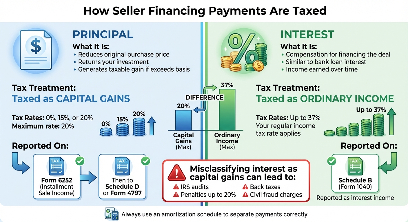 Principal vs Interest Tax Treatment in Seller Financing