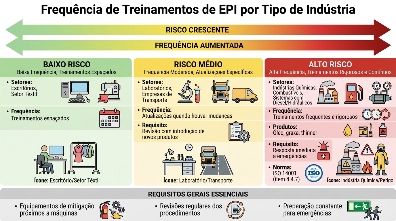 Frequência de Treinamentos de EPI por Setor e Nível de Risco