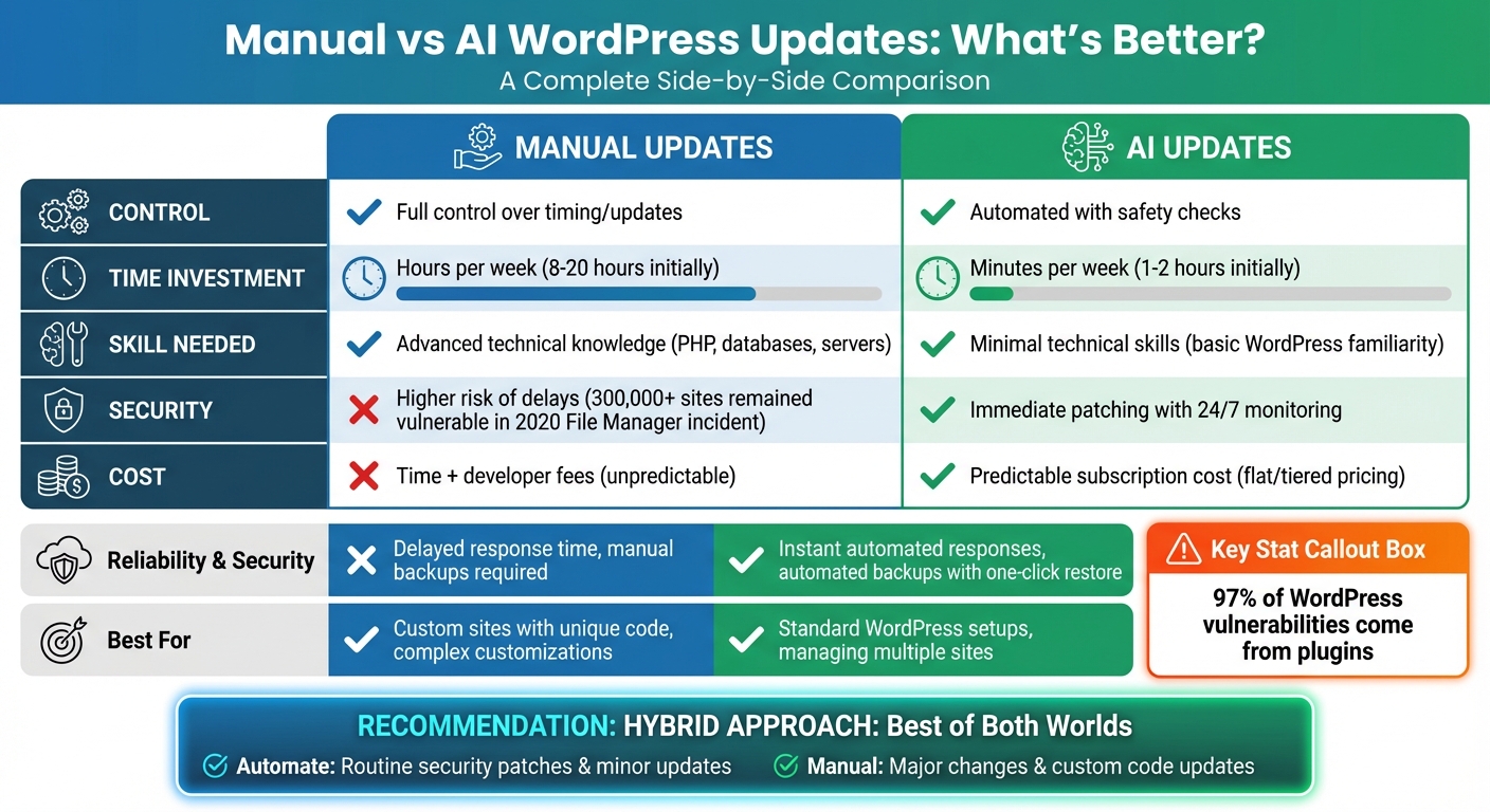 Manual vs AI WordPress Updates: Complete Comparison Guide