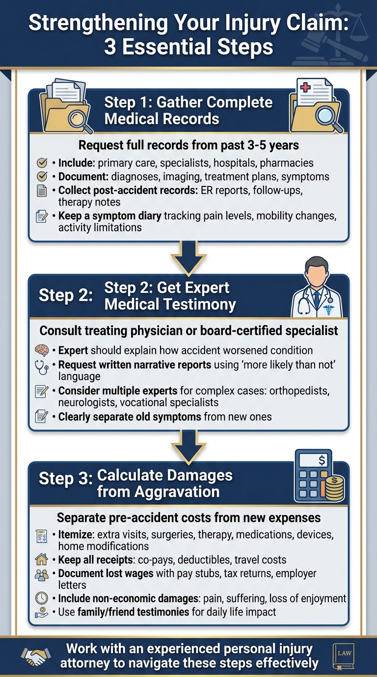 How to Strengthen Your Injury Claim with Pre-Existing Conditions: 3-Step Process