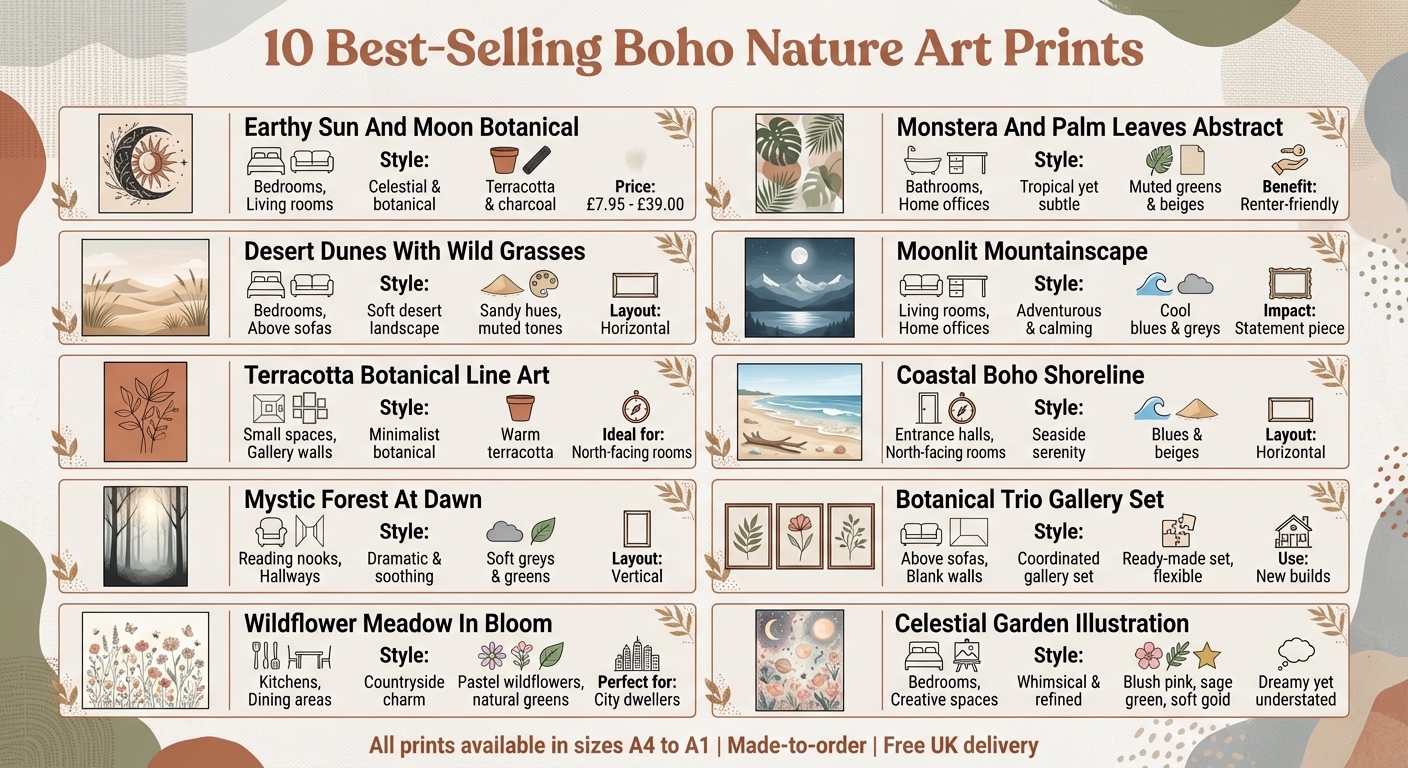 10 Best-Selling Boho Nature Art Prints Comparison Guide