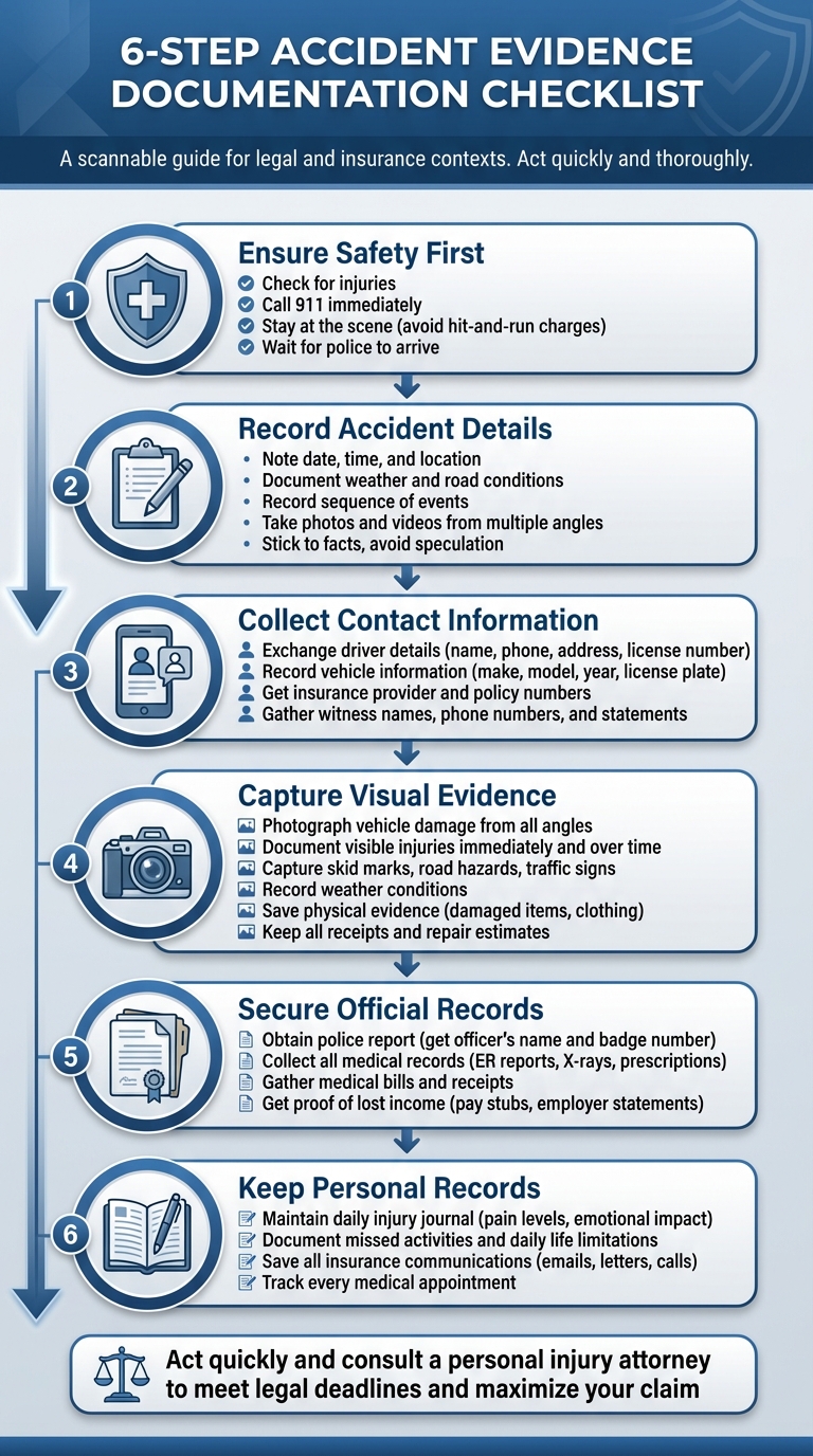 6-Step Accident Evidence Documentation Checklist