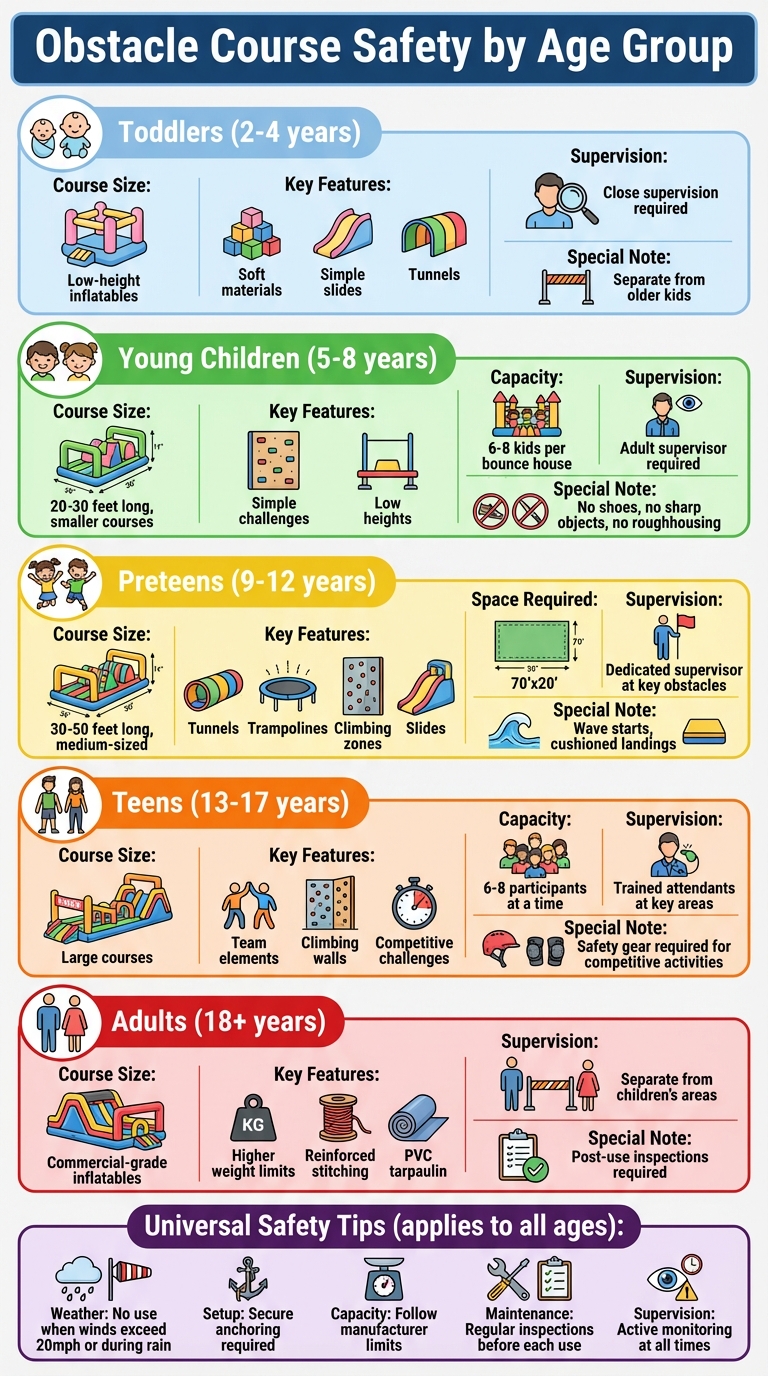Obstacle Course Safety Requirements by Age Group
