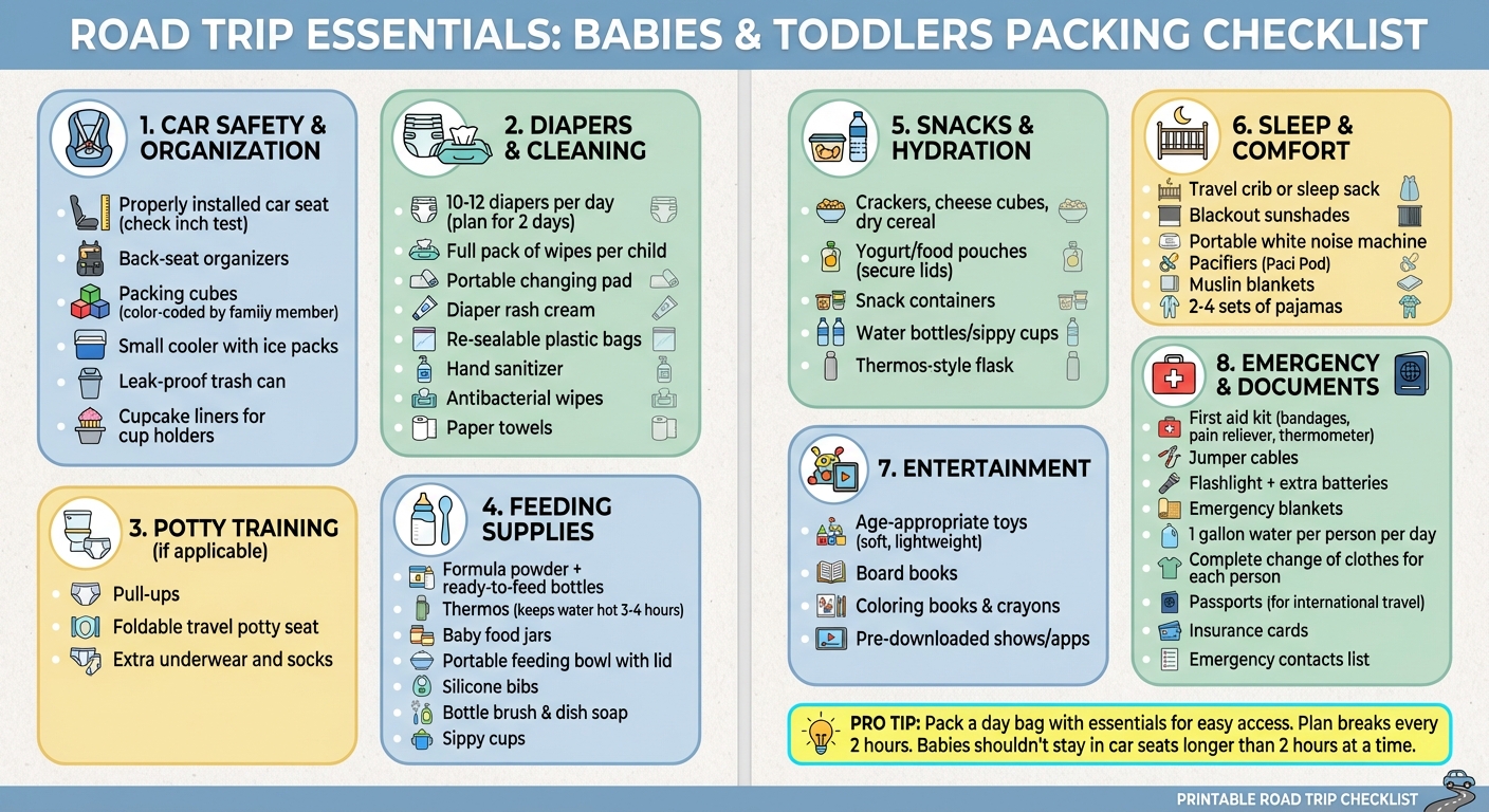 Road Trip Packing Checklist for Babies and Toddlers