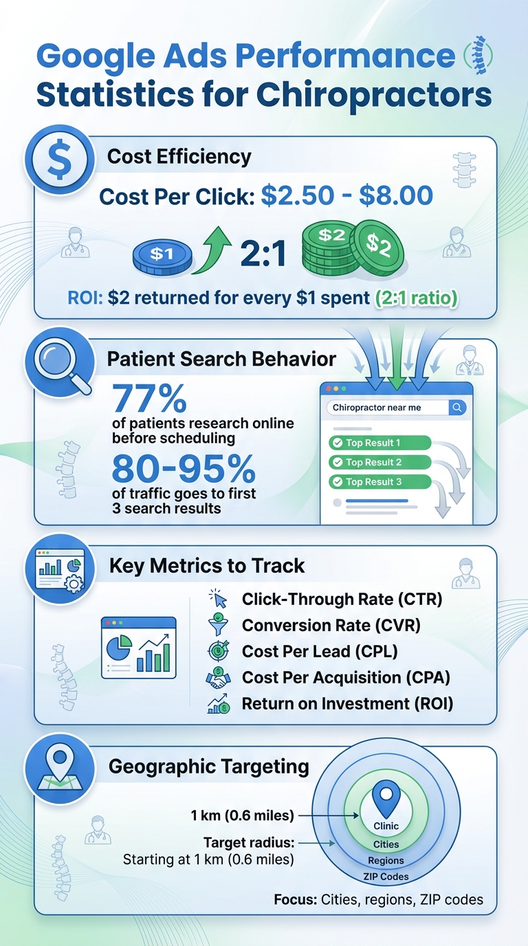 Google Ads ROI and Performance Metrics for Chiropractors