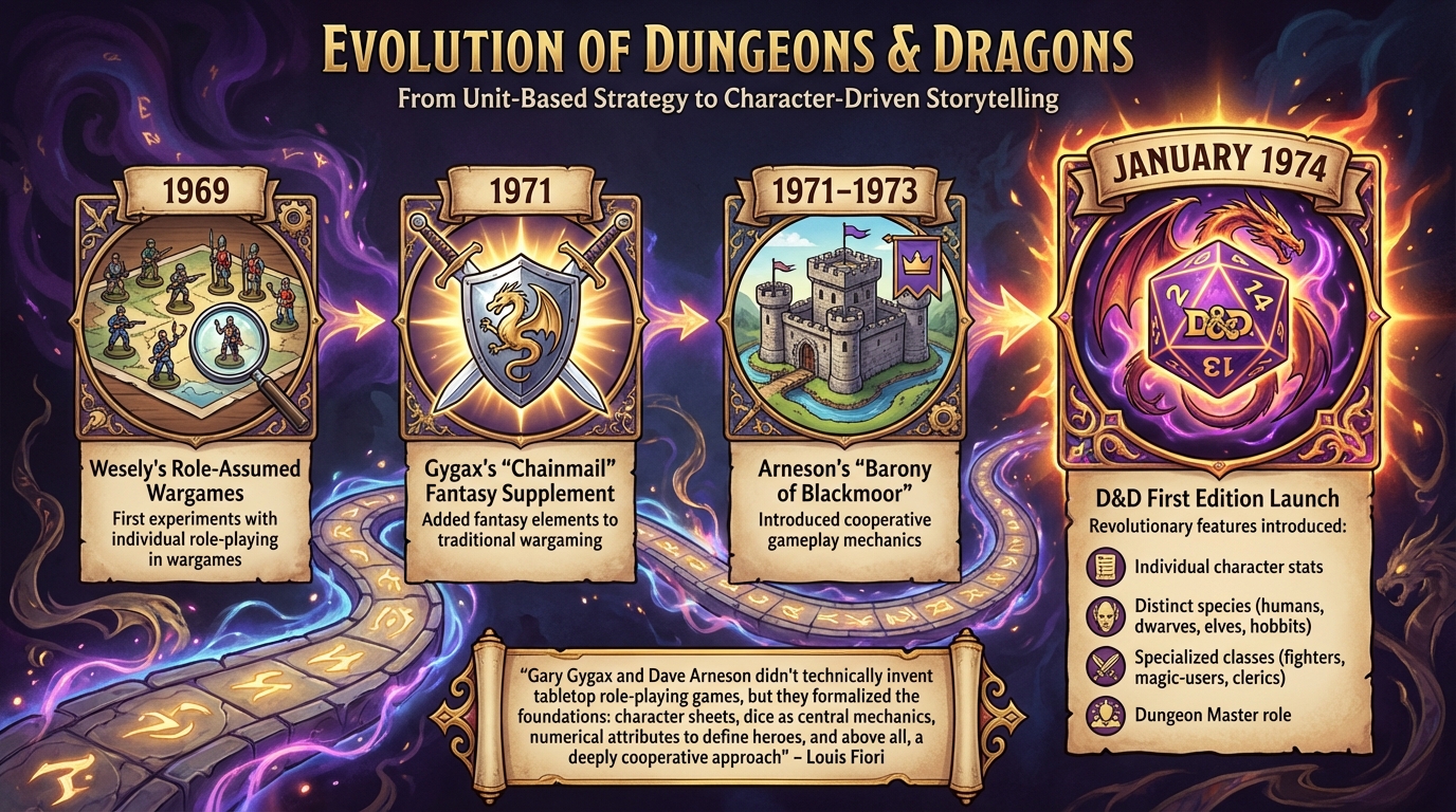 Evolution of D&D from Wargames to Collaborative Storytelling 1969-1974