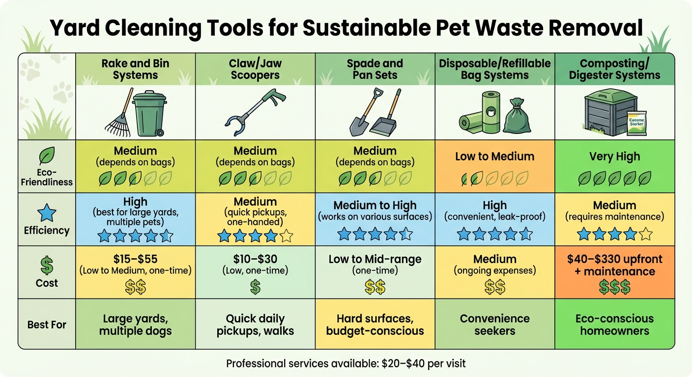 Pet Waste Removal Tools Comparison: Eco-Friendliness, Efficiency, and Cost