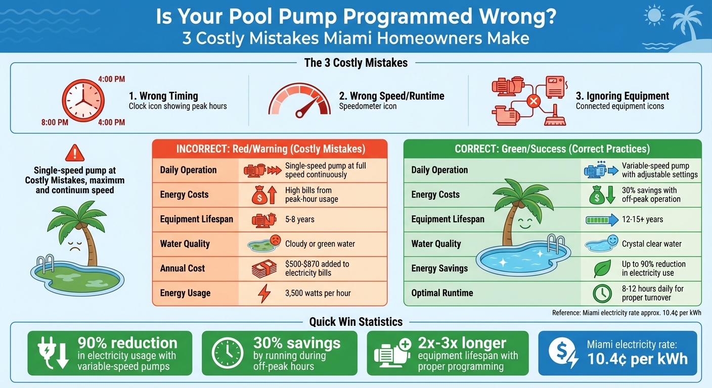 Incorrect vs Correct Pool Pump Programming: Cost and Performance Comparison