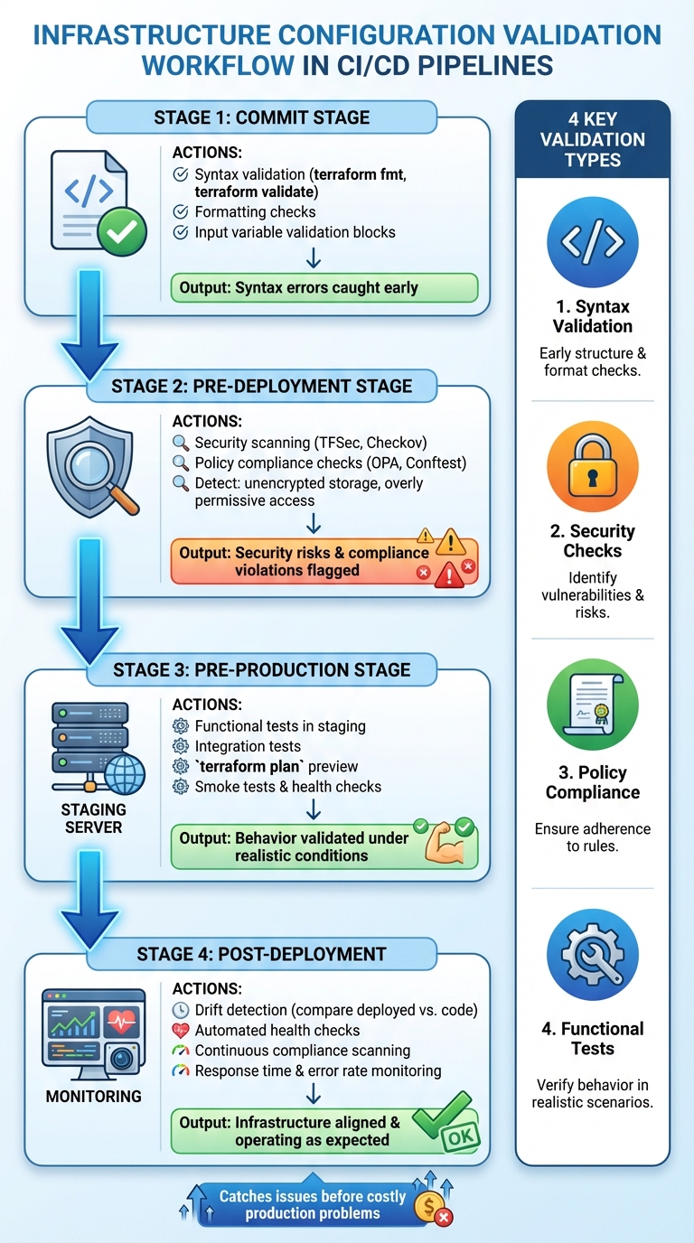 Infrastructure Configuration Validation Workflow in CI/CD Pipelines