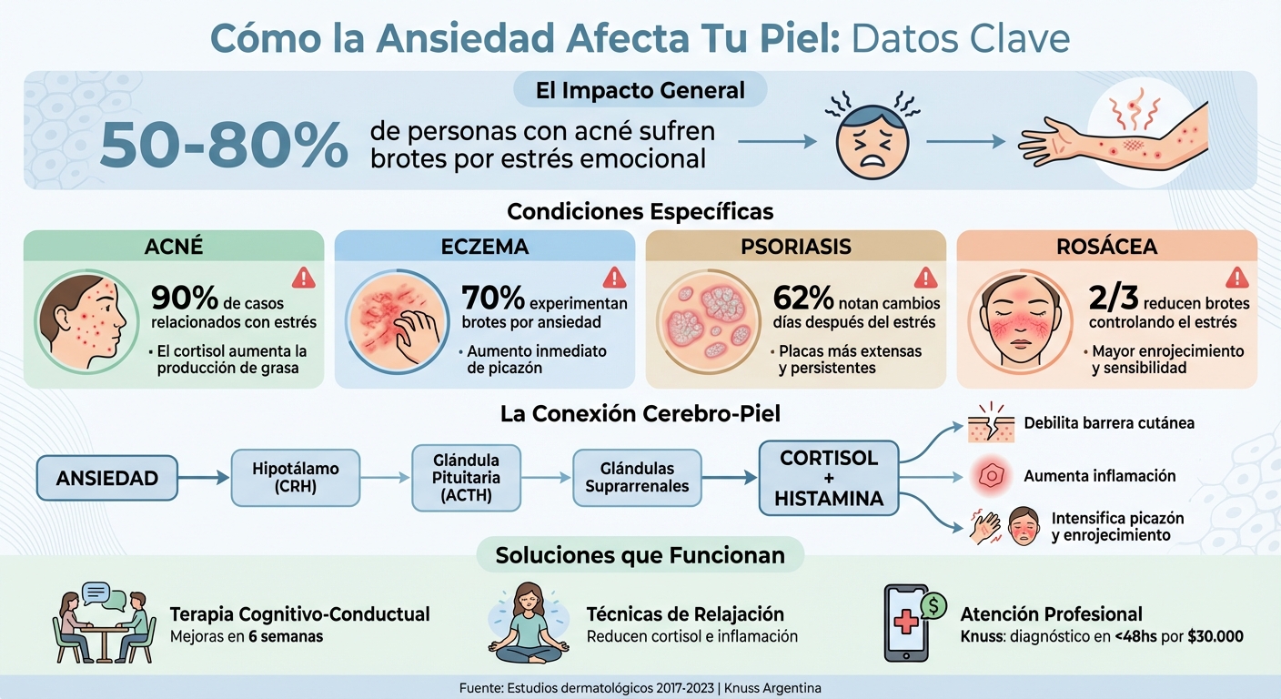 Impacto de la ansiedad en problemas dermatológicos: estadísticas clave