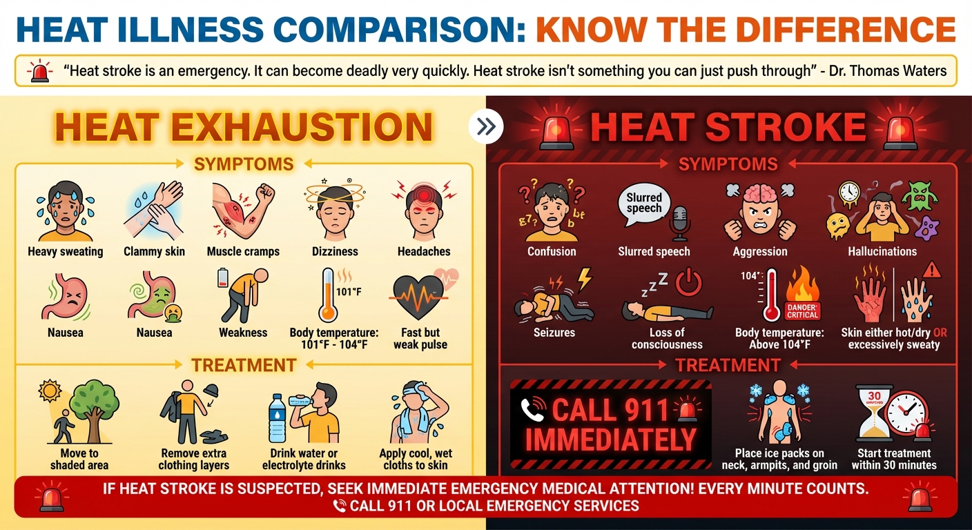 Heat Exhaustion vs Heat Stroke Warning Signs and Treatment