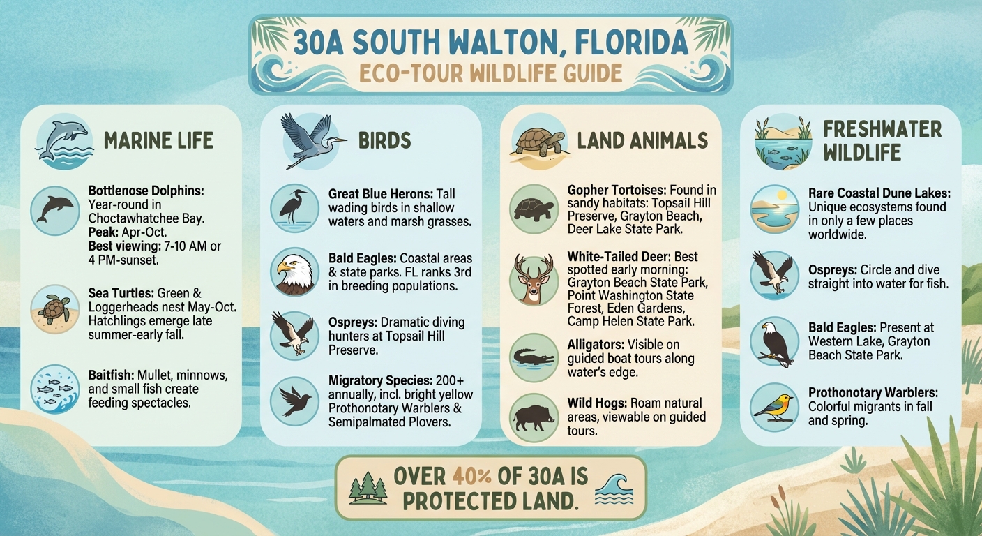 Wildlife Species Guide for 30A Eco-Tours in South Walton Florida