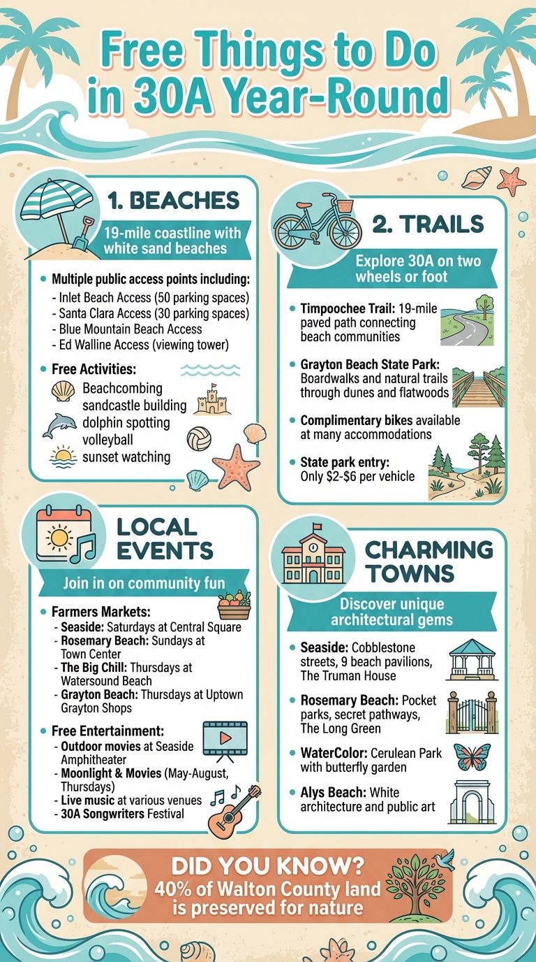 Free Activities to Do in 30A Florida Year-Round