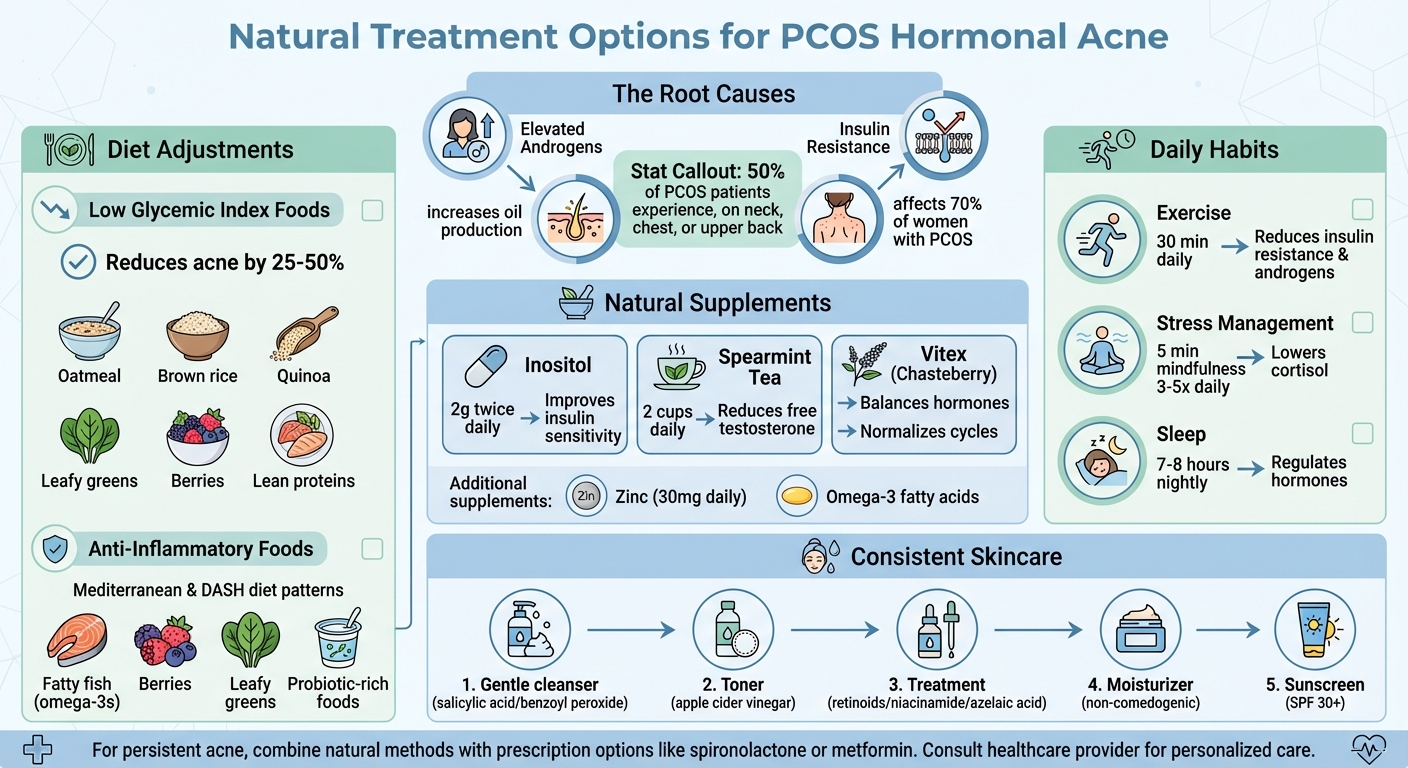 Natural Treatment Guide for PCOS Hormonal Acne: Diet, Supplements, and Lifestyle Changes
