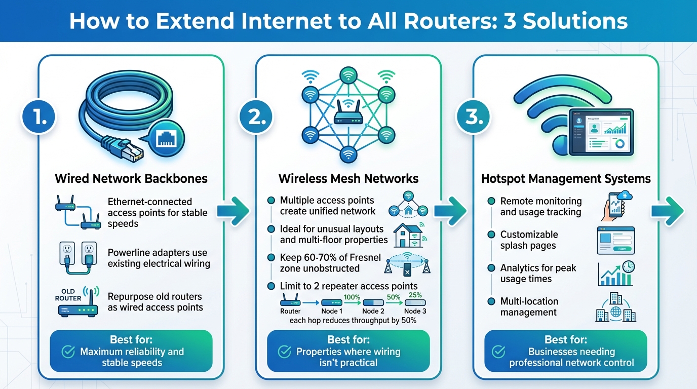 3 Methods to Extend Internet Connectivity to All Routers