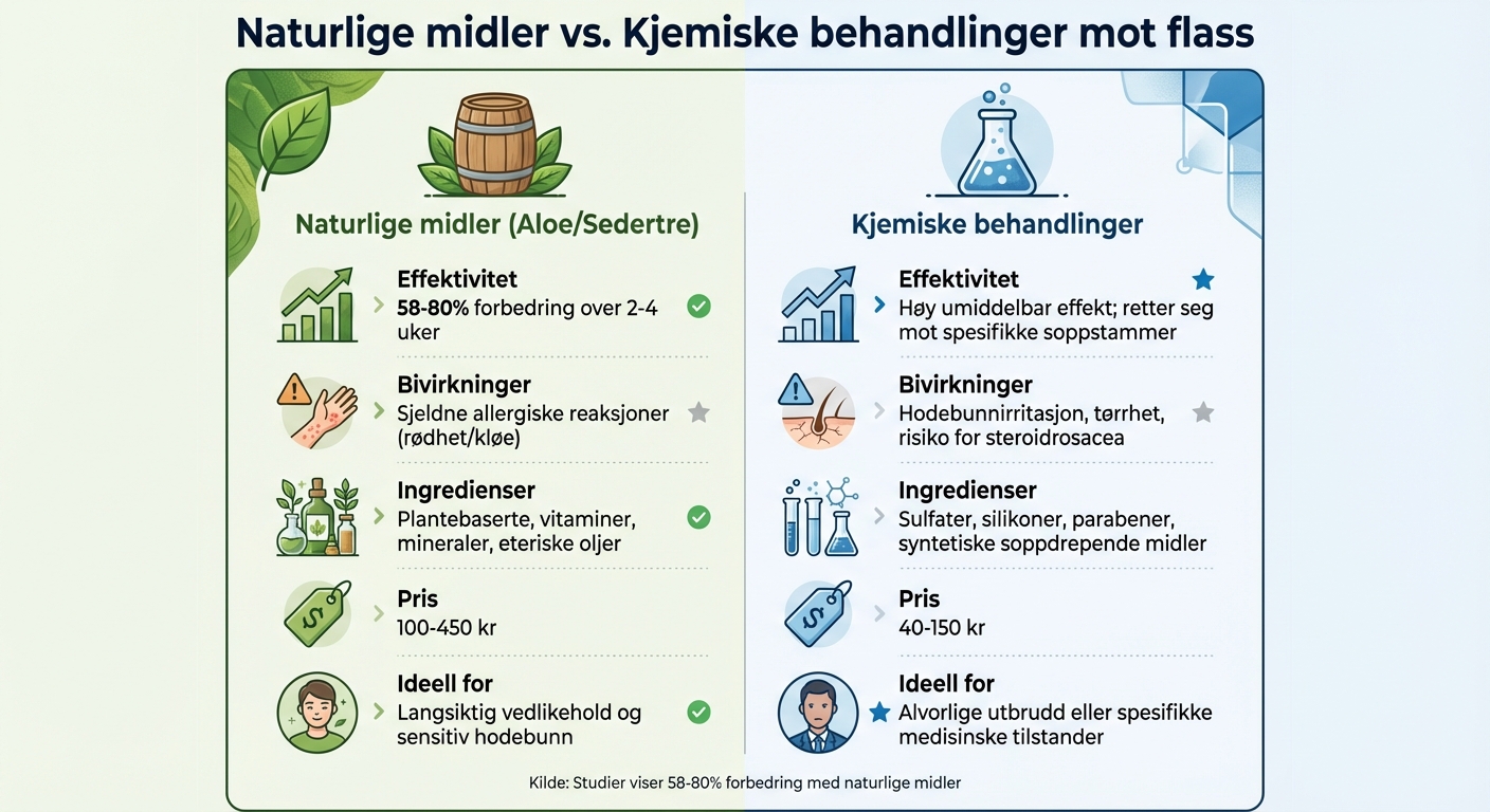 Naturlige midler vs kjemiske behandlinger mot flass - sammenligning av effektivitet og bivirkninger