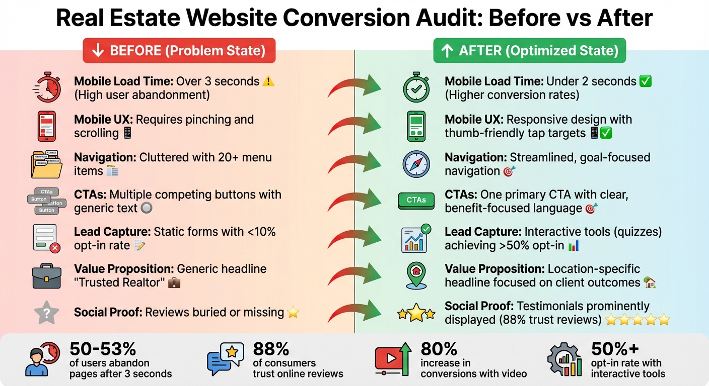 Real Estate Website Conversion Issues: Before vs After Optimization