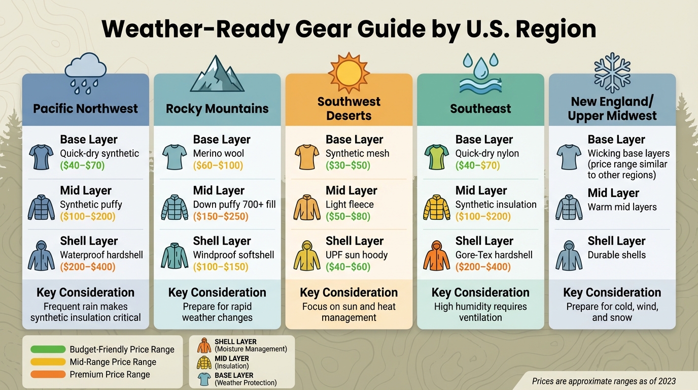 Weather-Ready Gear Guide by U.S. Region