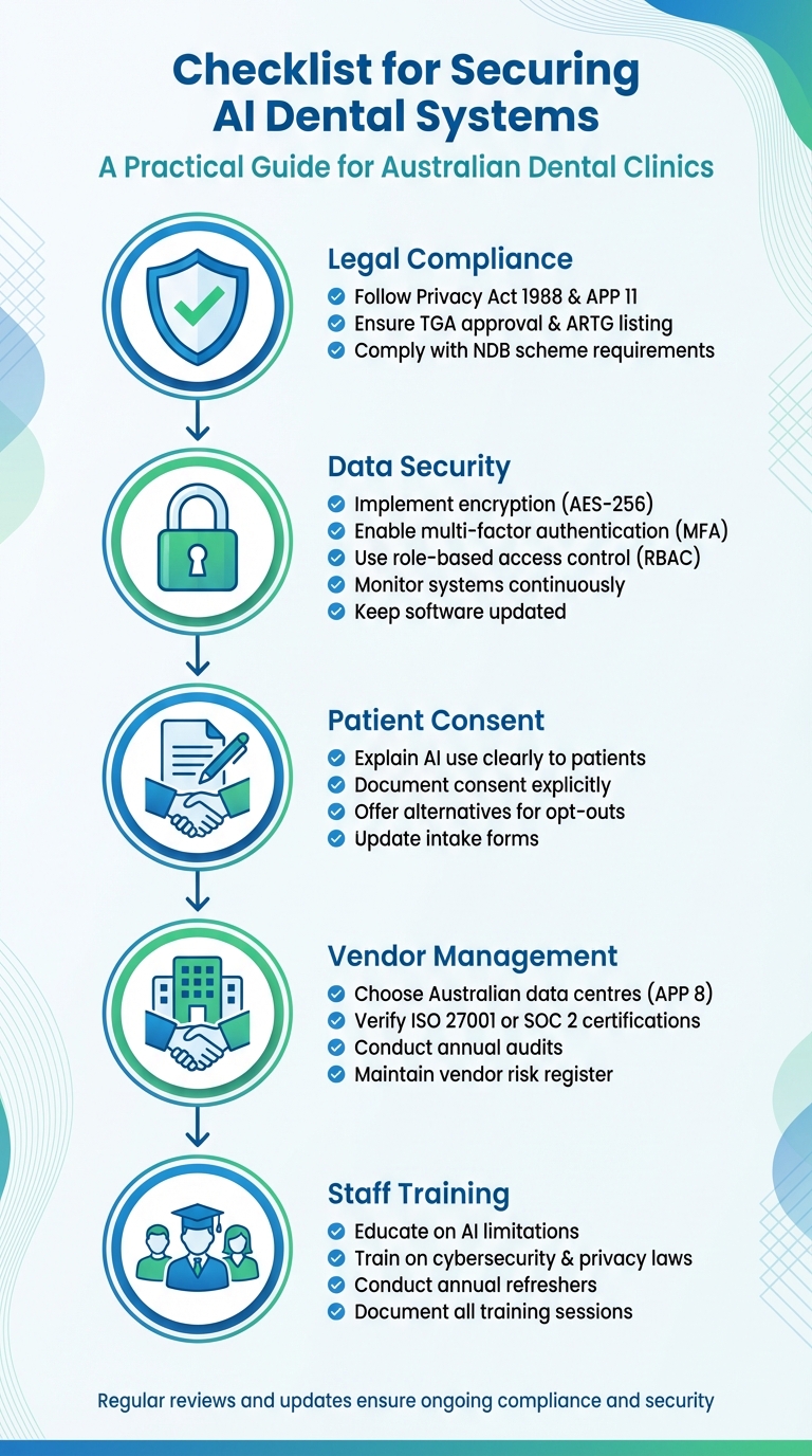 5-Step Checklist for Securing AI Dental Systems in Australian Clinics