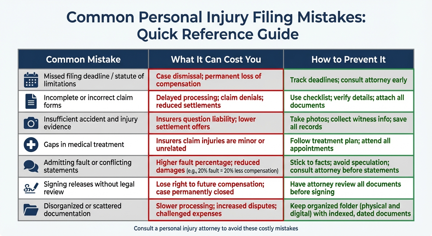 7 Common Personal Injury Filing Mistakes and How to Avoid Them