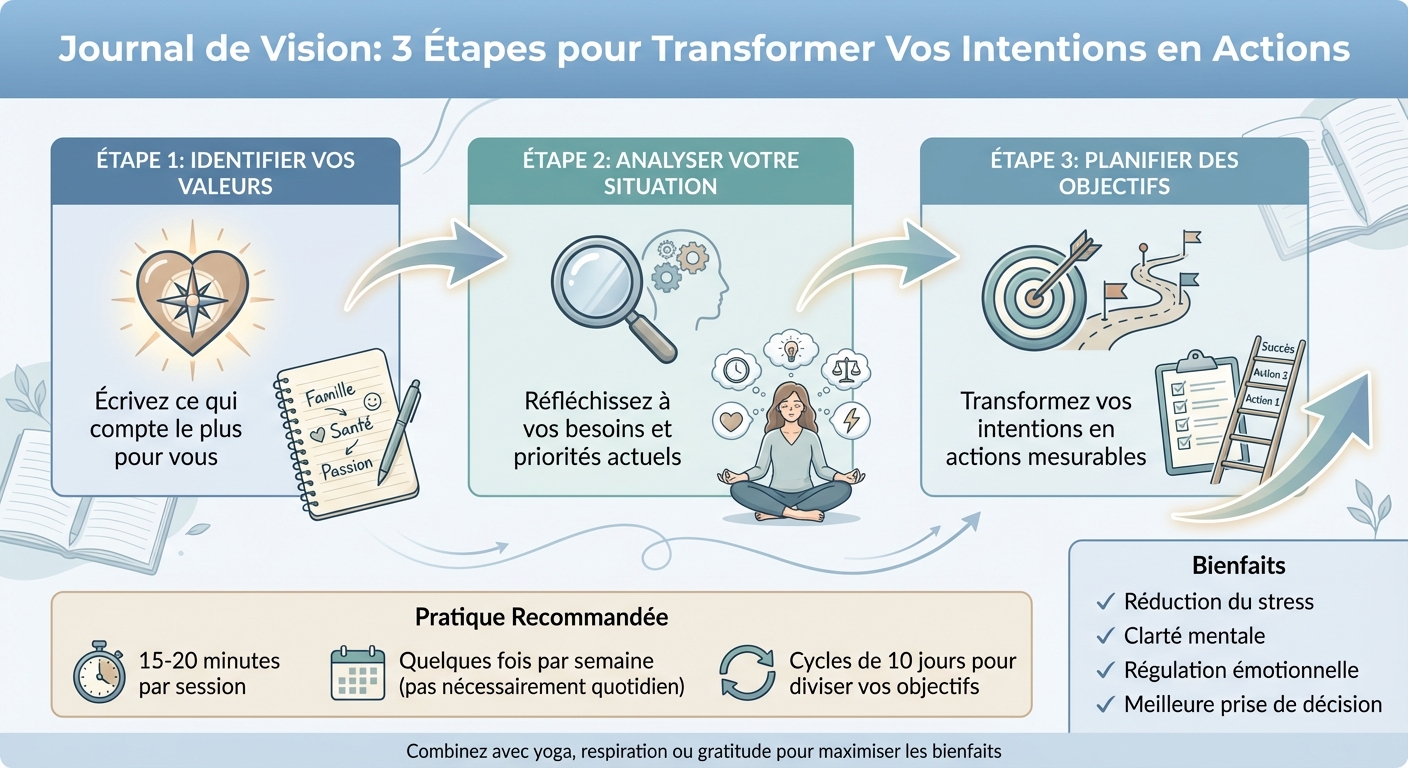 Les 3 étapes clés du journal de vision pour le bien-être intérieur