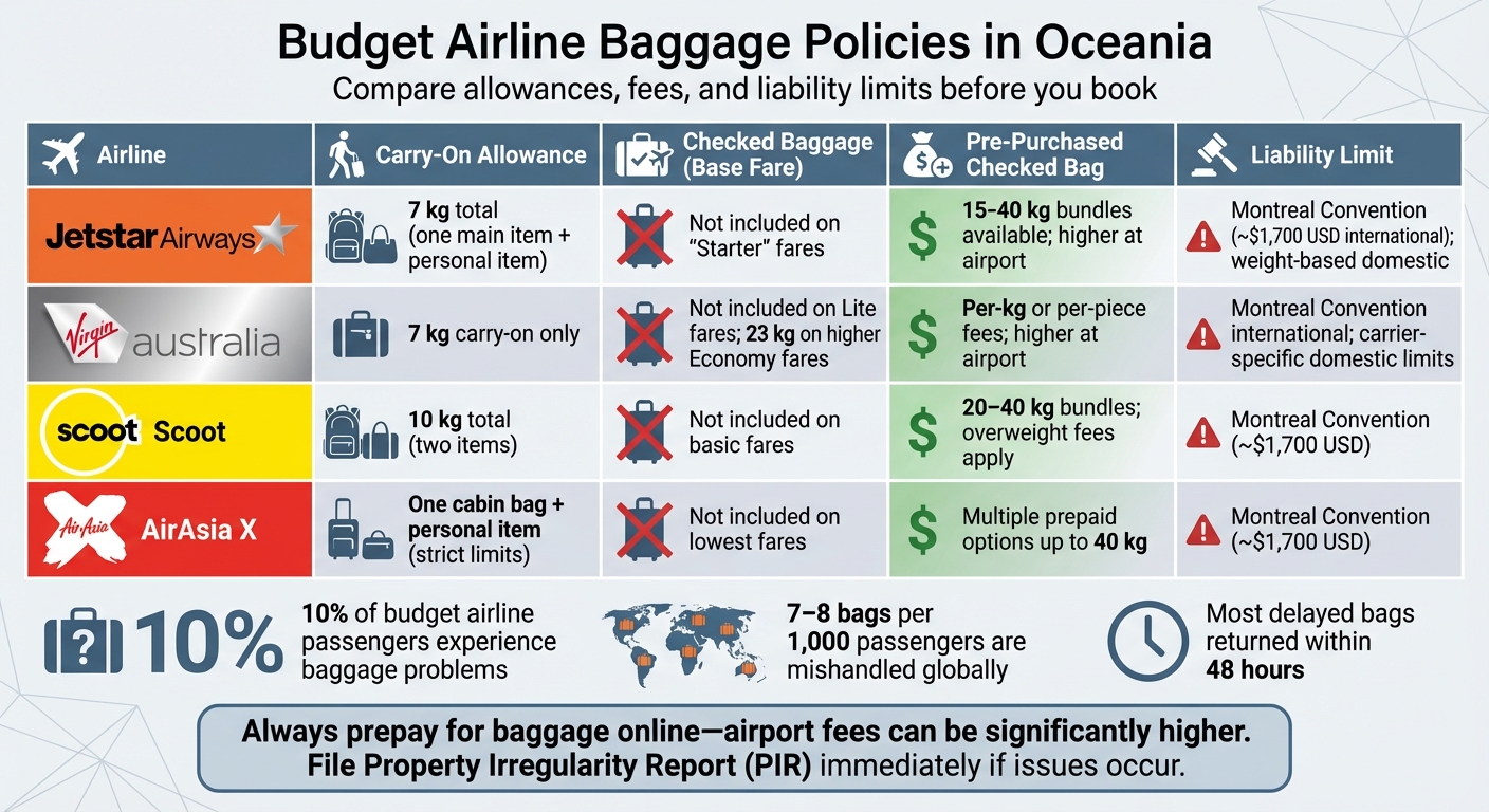 Budget Airline Baggage Policy Comparison for Oceania Travelers