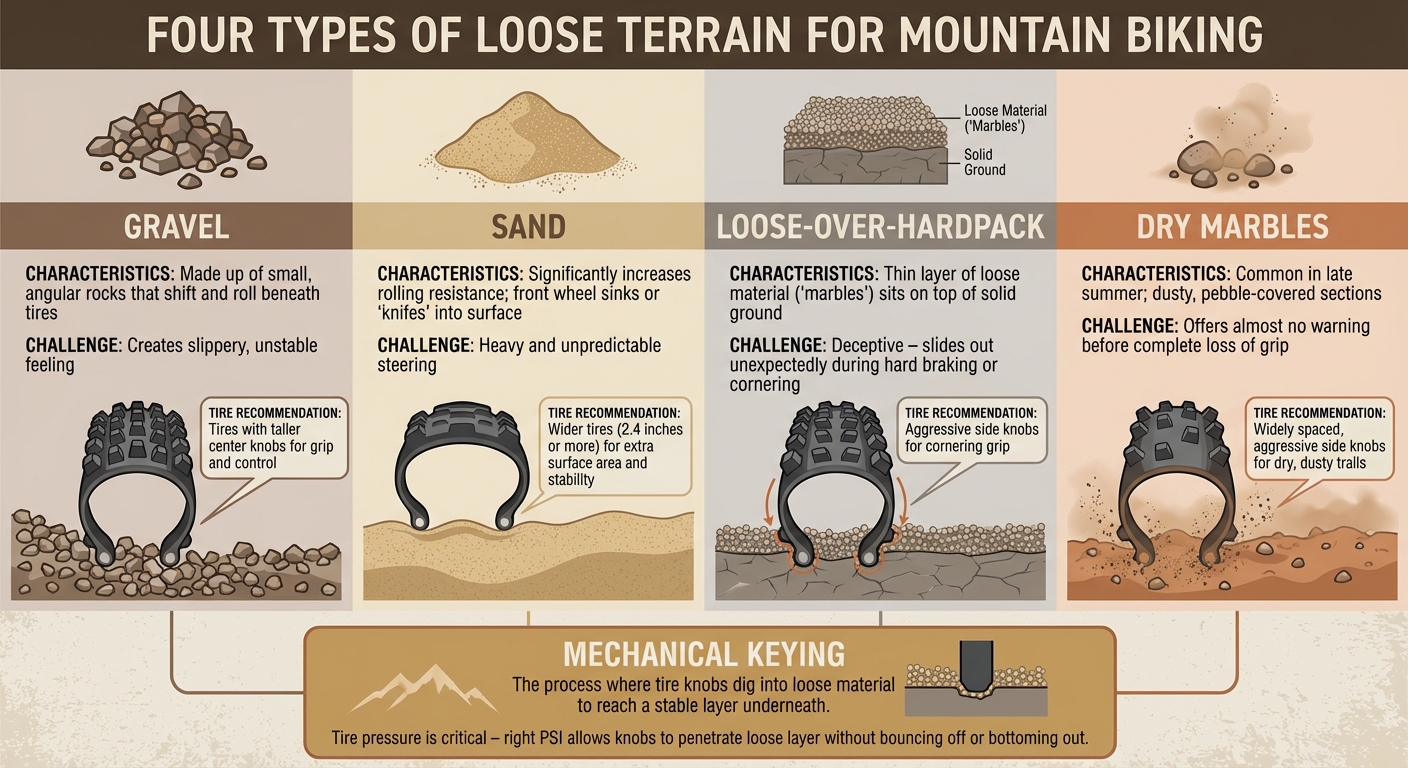 Types of Loose Terrain and Tire Characteristics for Mountain Biking