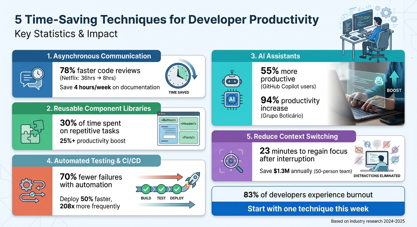 5 Time-Saving Techniques for Developer Productivity: Key Statistics and Benefits